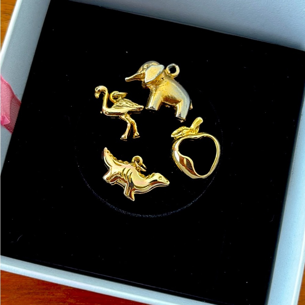 Small gold plated animal charms